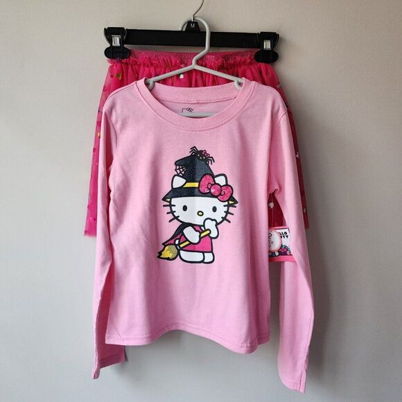 Hello Kitty Girl's Two Piece Matching Set | Skirt w/ Long Sleeve Shirt Halloween - Picture 1 of 12